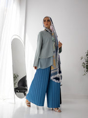Blue Pleat Love Pants