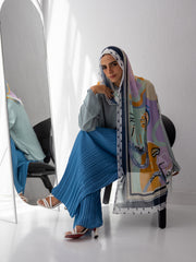 Blue Pleat Love Pants